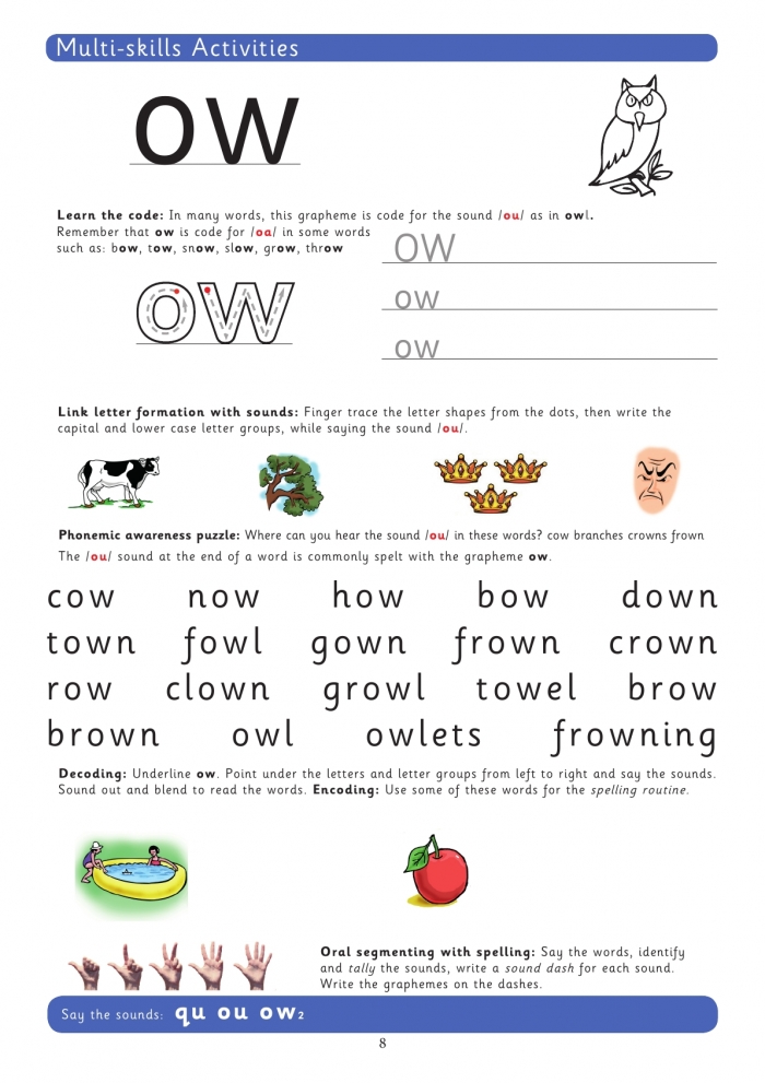 Teach The Grapheme Ow With This Phonics Worksheet