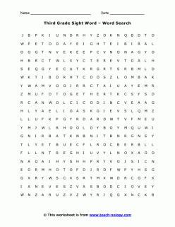 Early Words Word Search