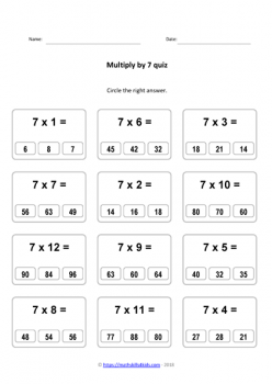Times Tables: 7s