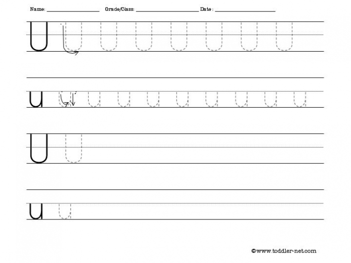 Trace And Write The Letter U Worksheets  99Worksheets