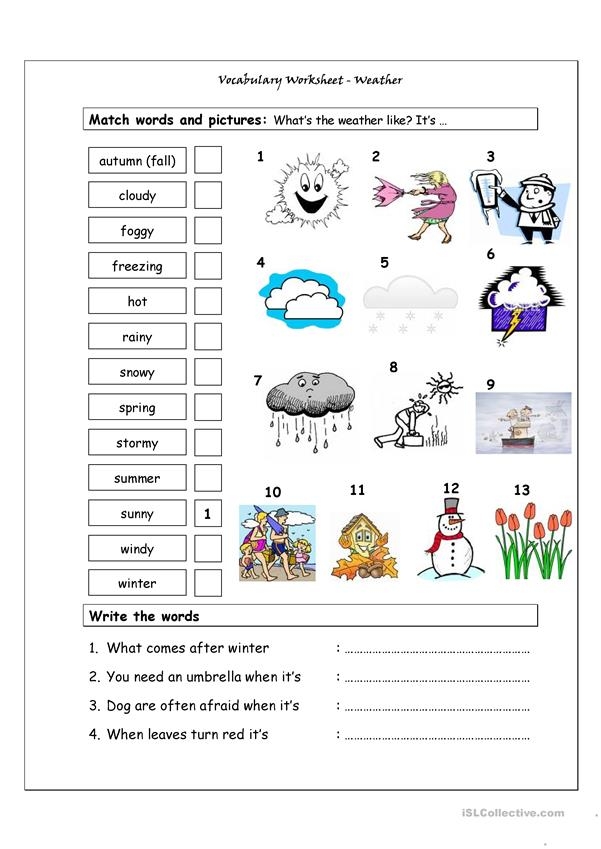 grade 2 weather worksheets