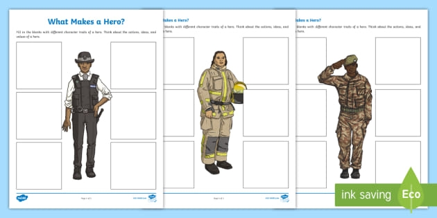 What Makes A Hero Worksheets