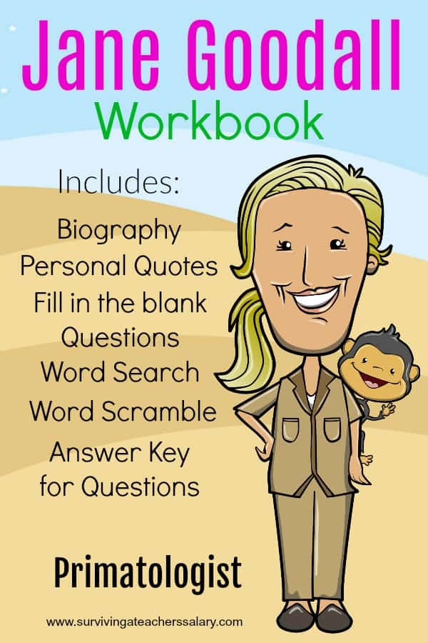 All About Jane Goodall Worksheets   Activities  Rainforest Crafts