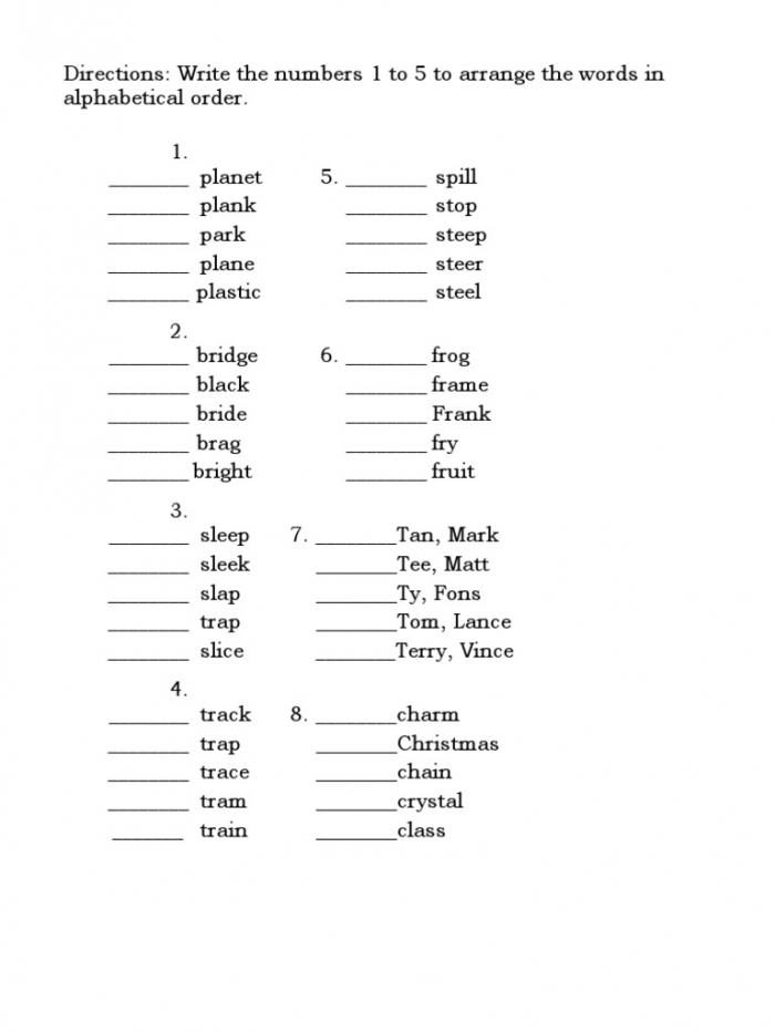 Alphabetize Words Worksheets 99Worksheets
