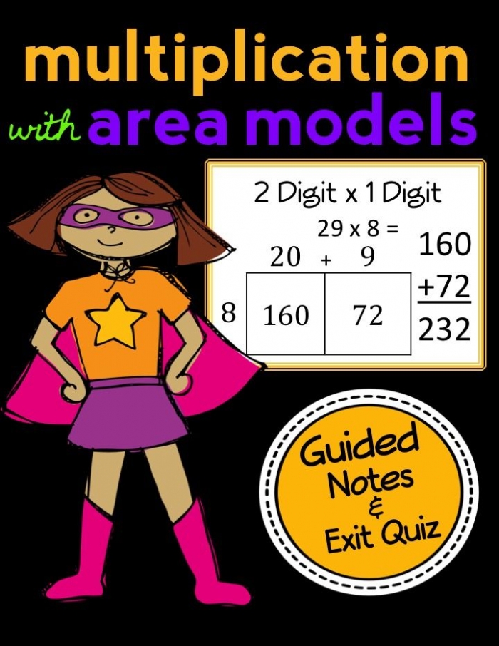 Area Model Multiplication Worksheets 4 Digit By 1 Digit