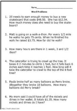 Math Skills: Word Problems