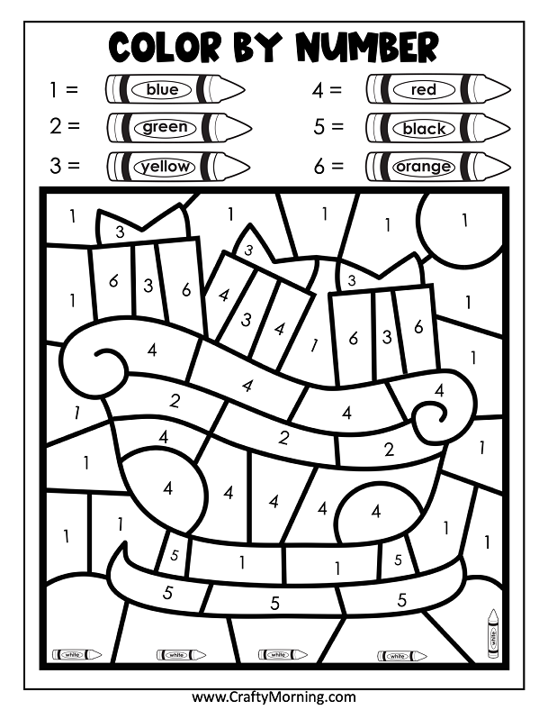 Christmas Color By Number Worksheets 99Worksheets