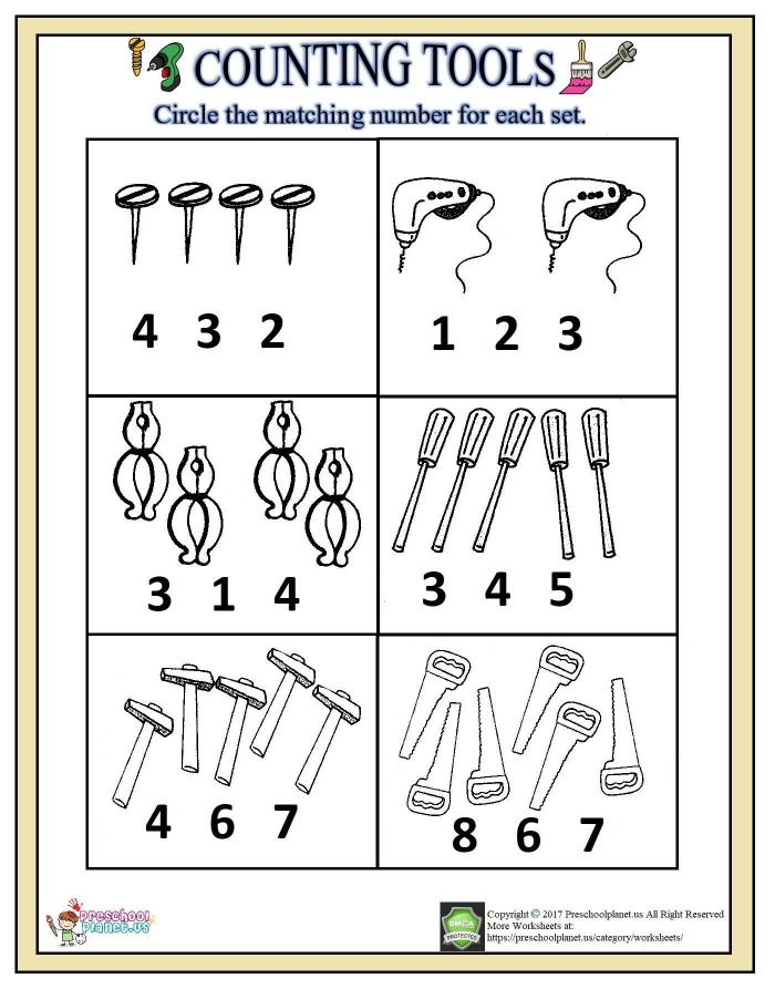Counting Tools Worksheet