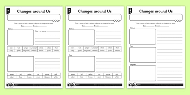Differentiated Seasonal Changes Around Us Worksheet  Worksheet