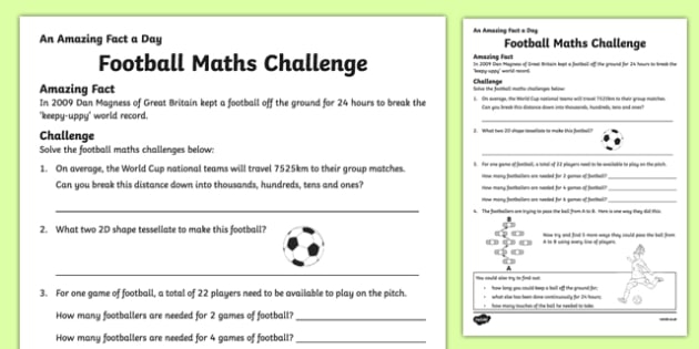 Football Math Word Problems