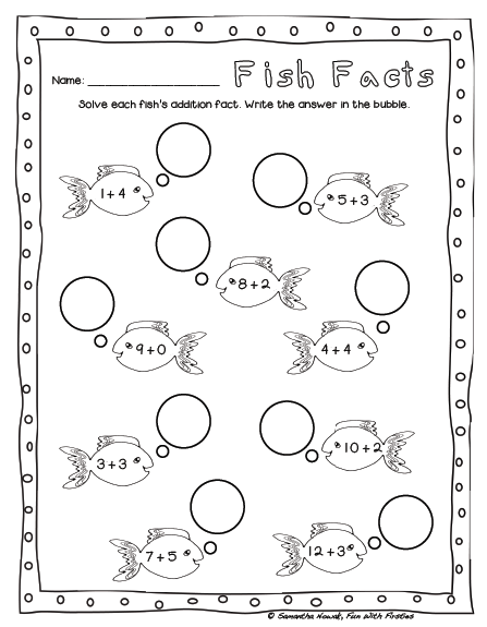 Free Addition Math Station Worksheet   Noise Level Management