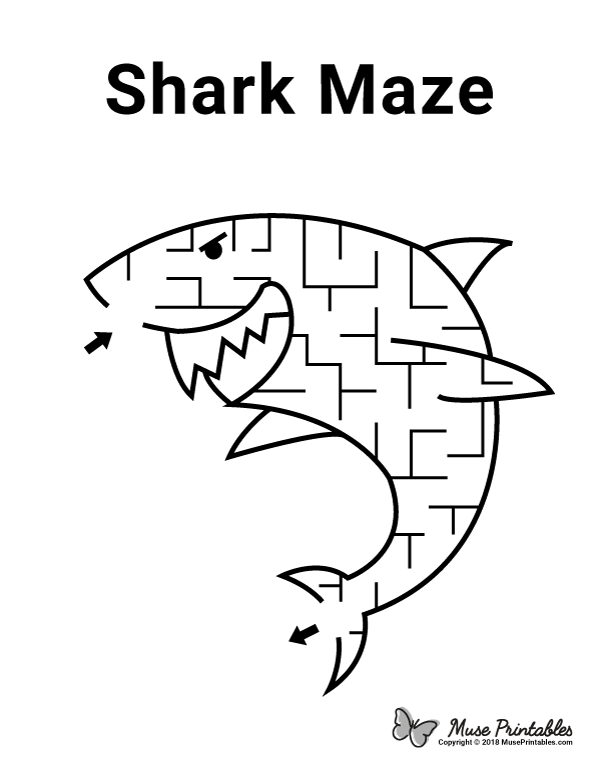 Free Printable Shark Maze Download It At Httpsmuseprintables