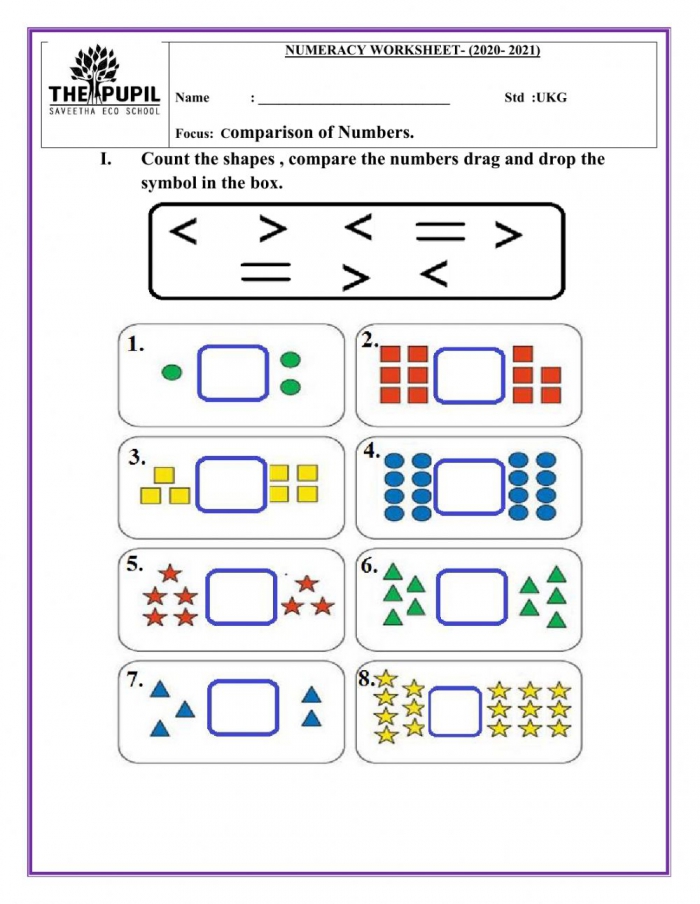 Generate Numbers Greater Than Less Than Worksheets