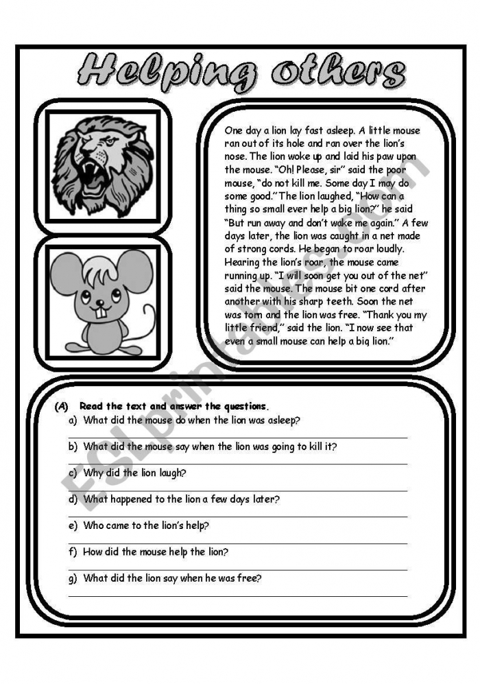 Helping Others Matching Tasks And Worksheets Helping Others Worksheets 