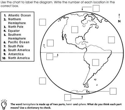 Image Result For Hemisphere Worksheets Th Grade