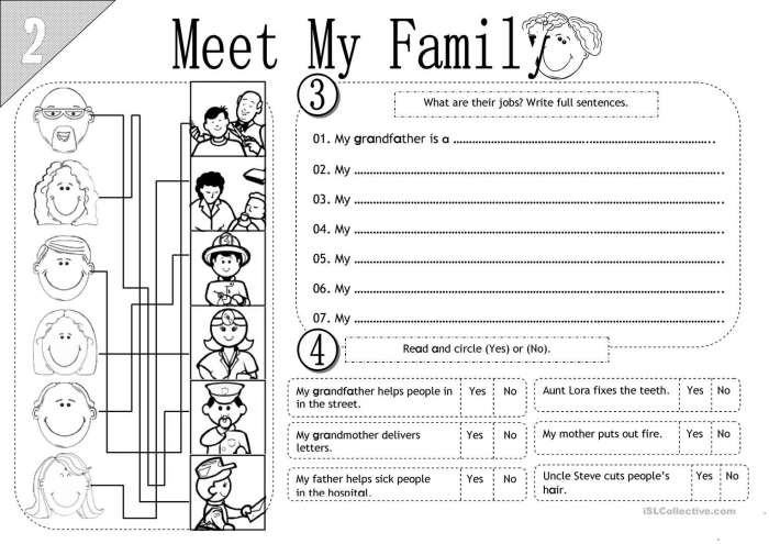 Meet My Family Worksheet