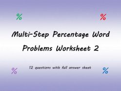 Percentage Word Problems #2