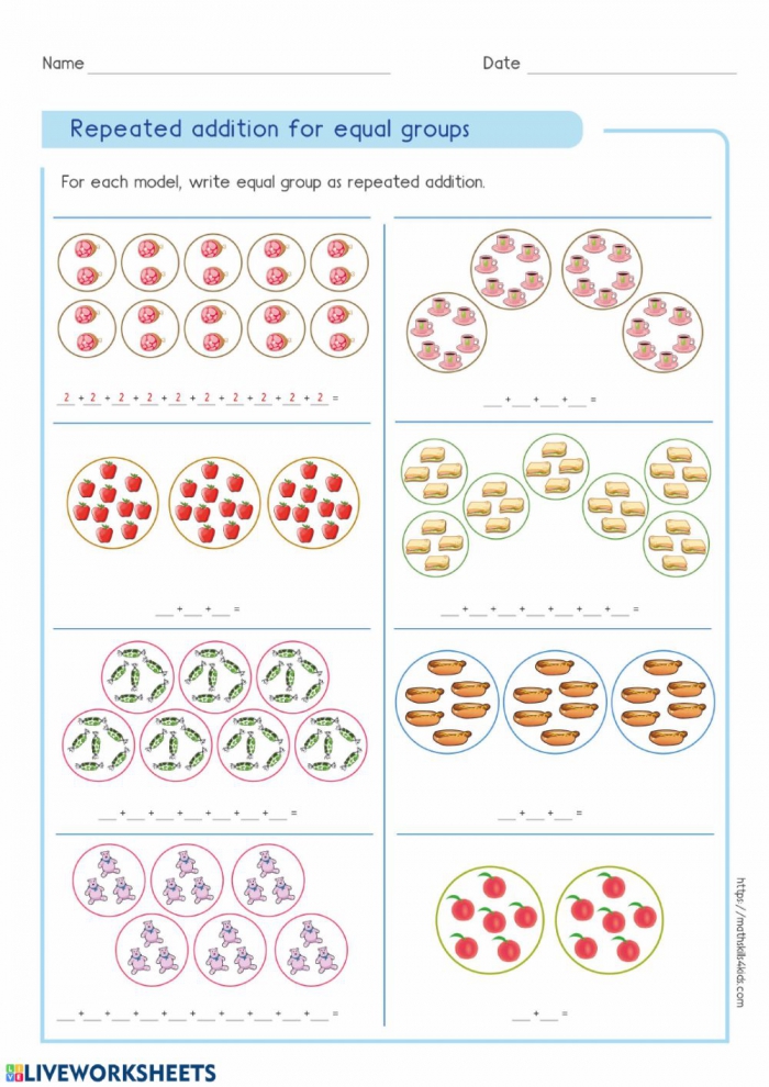 Grouping Multiplication Worksheets Free