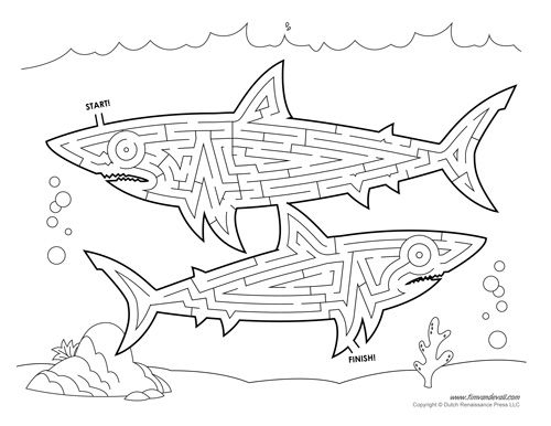 Shark Maze Activity
