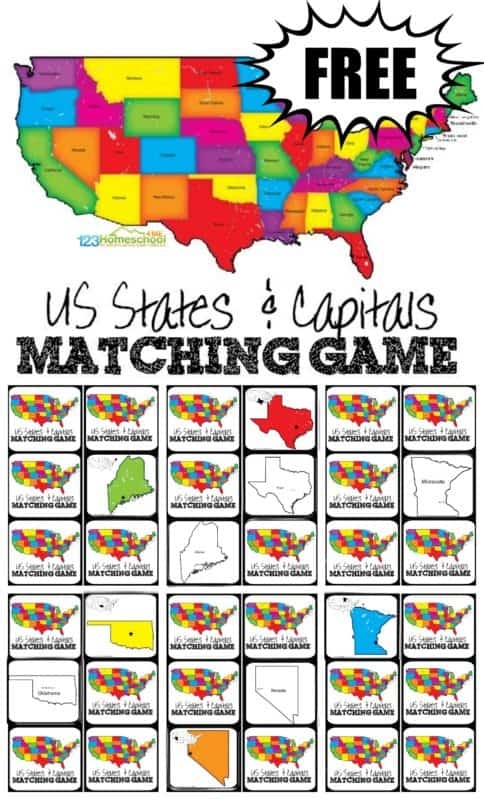 States And Capitals Matching Game