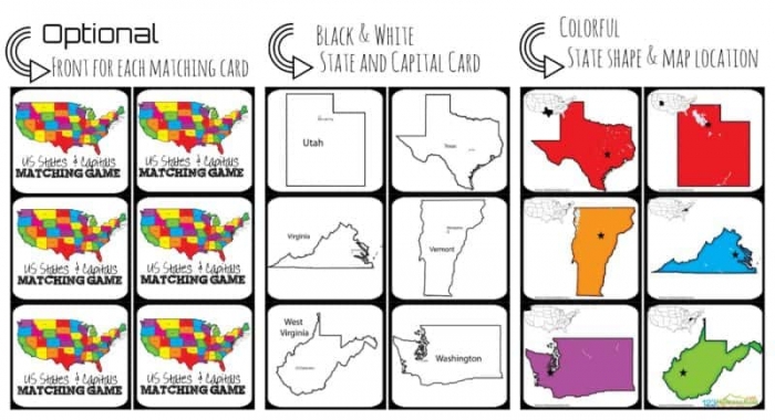 States And Capitals Matching Game