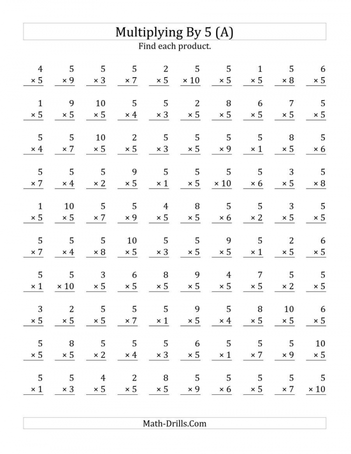 The Multiplying  To  By  A Math Worksheet From The