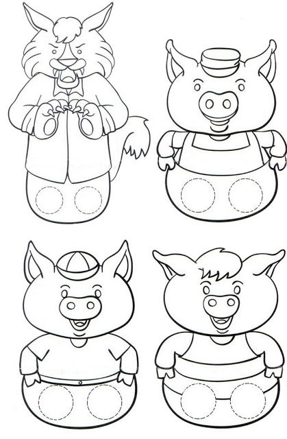 Three Little Pigs Puppet Printable