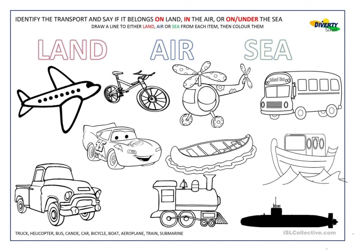 Air Vehicles Worksheets | 99Worksheets