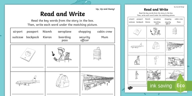 Up  Up And Away Read And Write Worksheet  Worksheet
