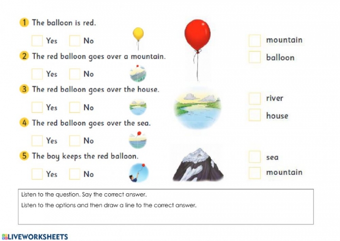 Up  Up And Away Speaking And Listening Worksheet