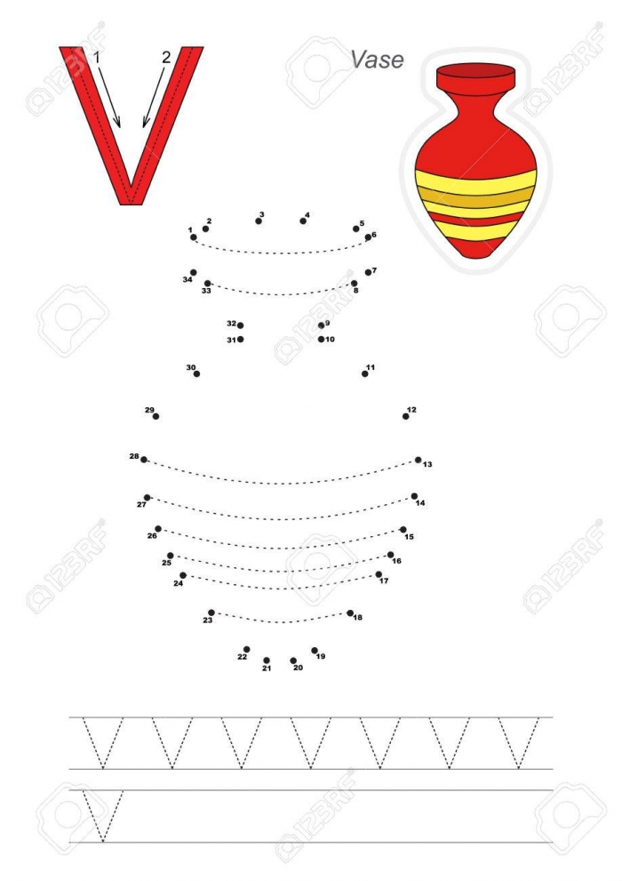 Vector Exercise Illustrated Alphabet Learn Handwriting Connect