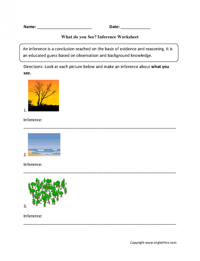 What Do You See Inference Worksheets