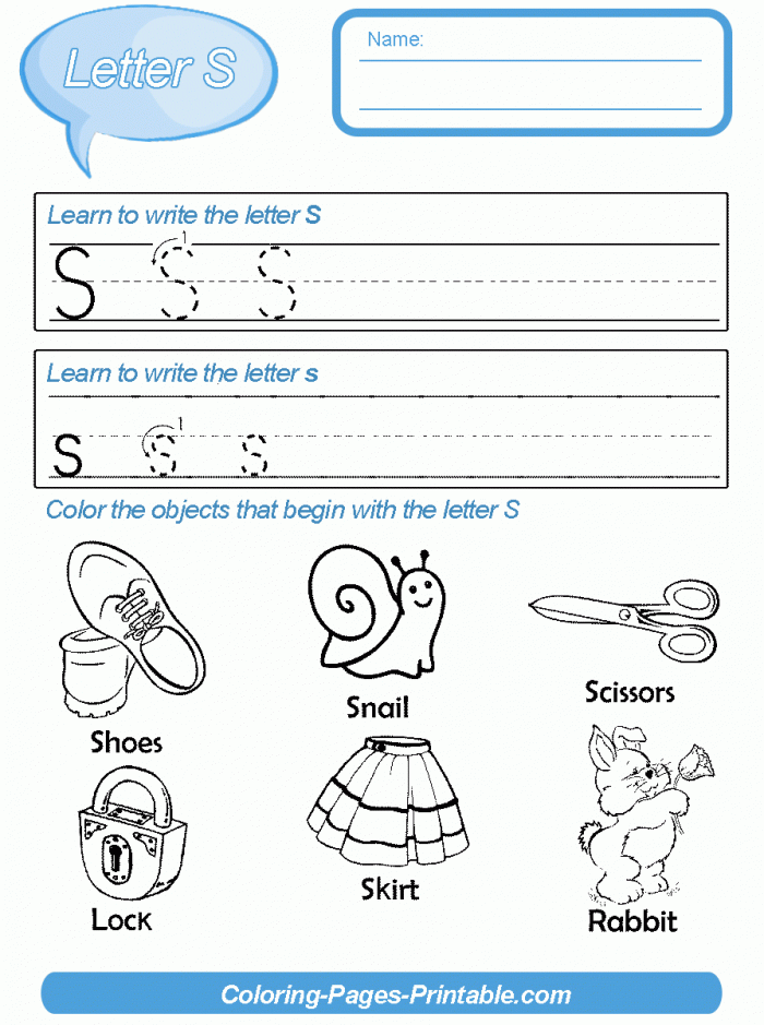 Worksheets Preschool Letters Coloring Pages Name Nellie Word To