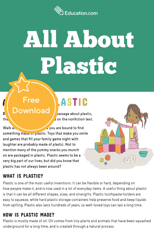 All About Plastic Worksheets | 99Worksheets