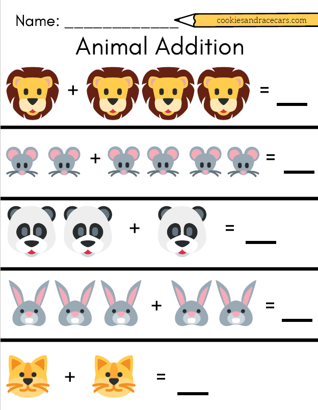 Animal Addition From The Land Animal Worksheet Pack Free Download