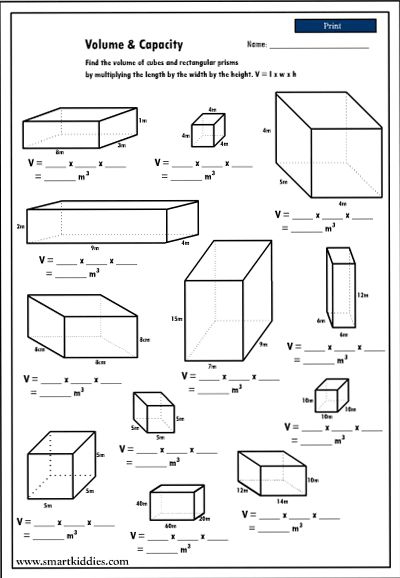 Calculating Volume Worksheets 99Worksheets