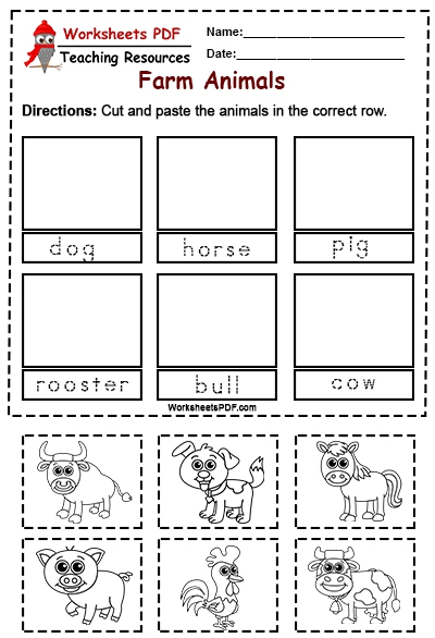 Animal Cut And Paste Worksheets | 99Worksheets