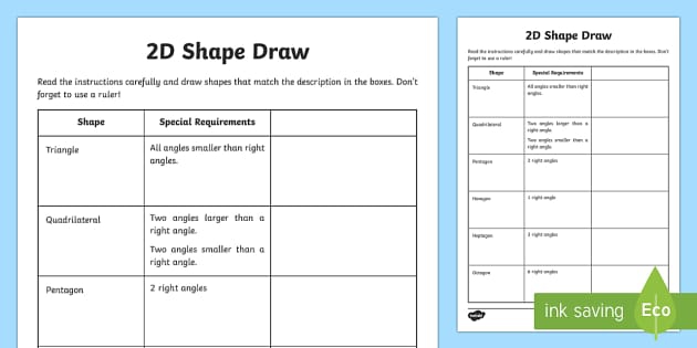 D Shape Draw Worksheet Teacher Made