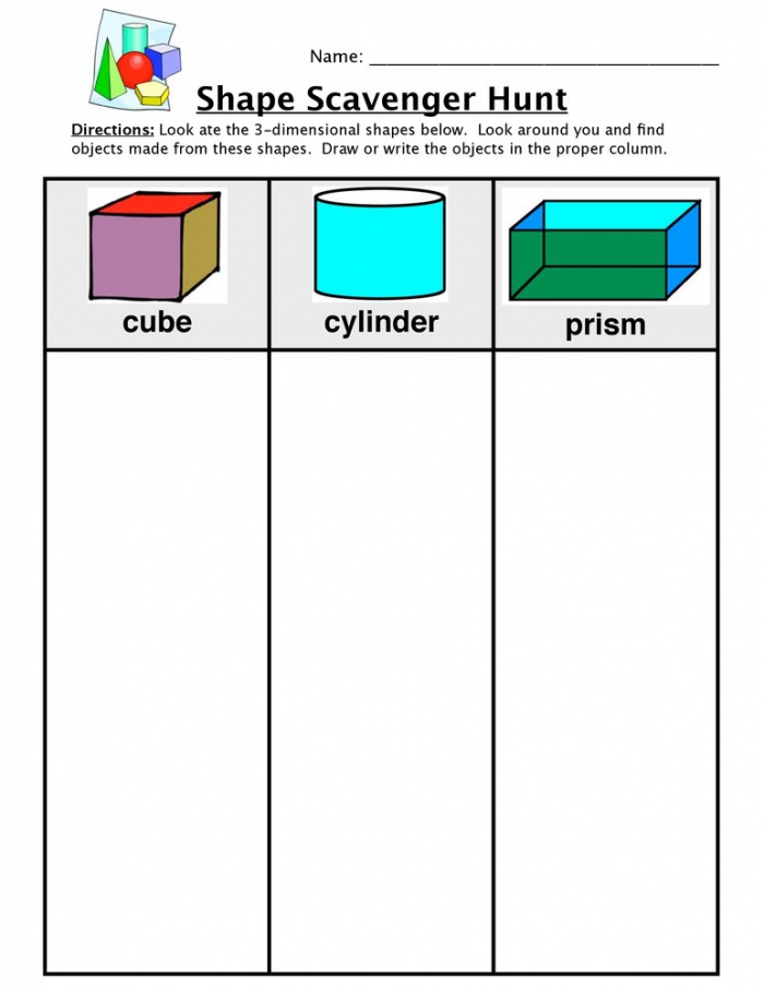 D Shape Scavenger Hunt Worksheet  Have Fun Teaching