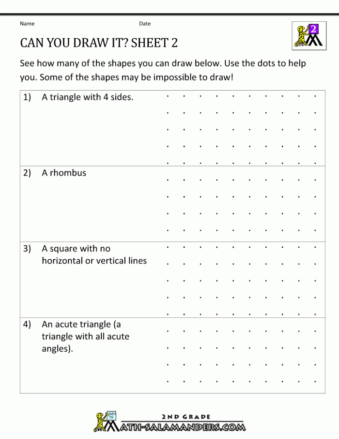 D Shapes Worksheets Nd Grade