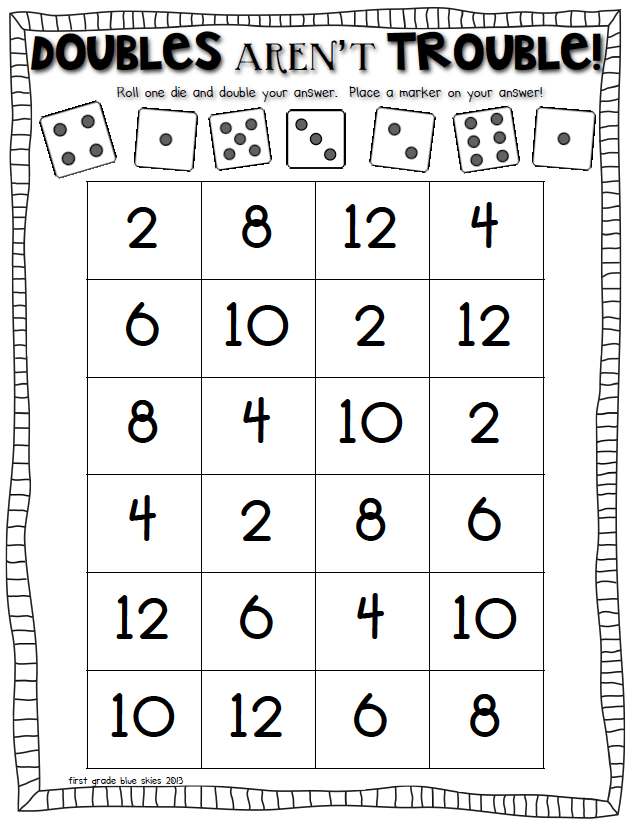 Doubles Math Facts Freebie