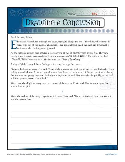 Drawing A Conclusion Worksheets