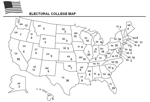 Electoral College Map Template
