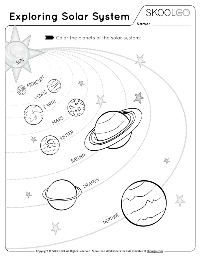 Kindergarten Planets Worksheets