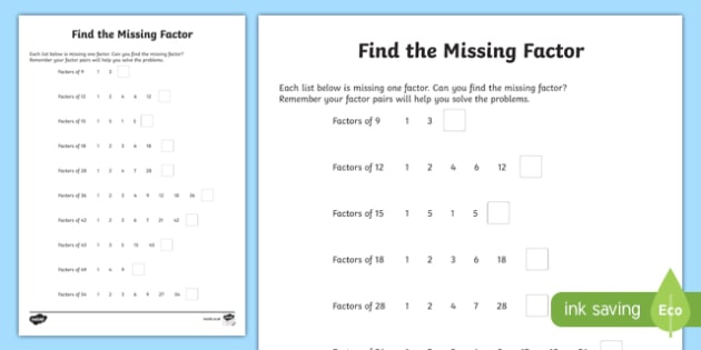 Factoring Worksheet
