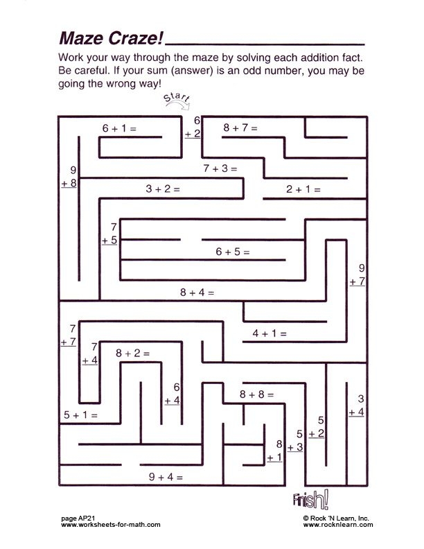 Free Worksheet From Worksheets For Math By Learn Subtraction Maze