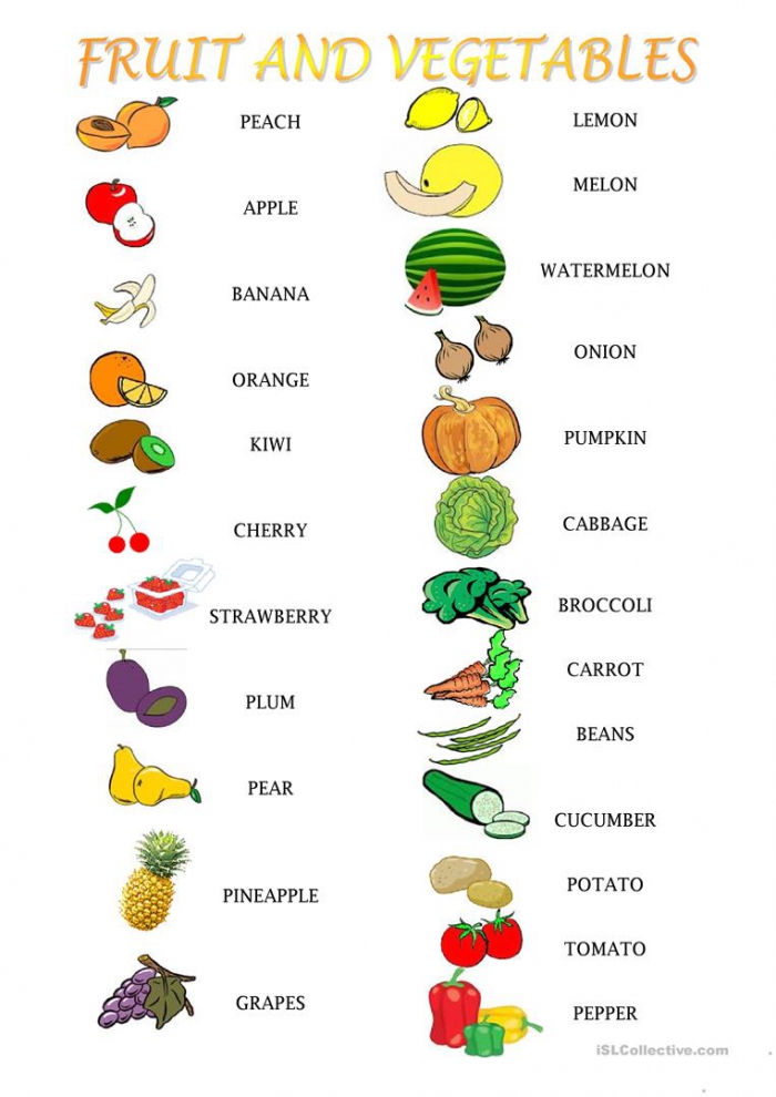 Fruit And Vegetables Activities