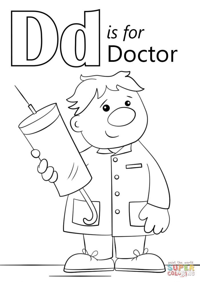 Letter D Is For Doctor Coloring Page