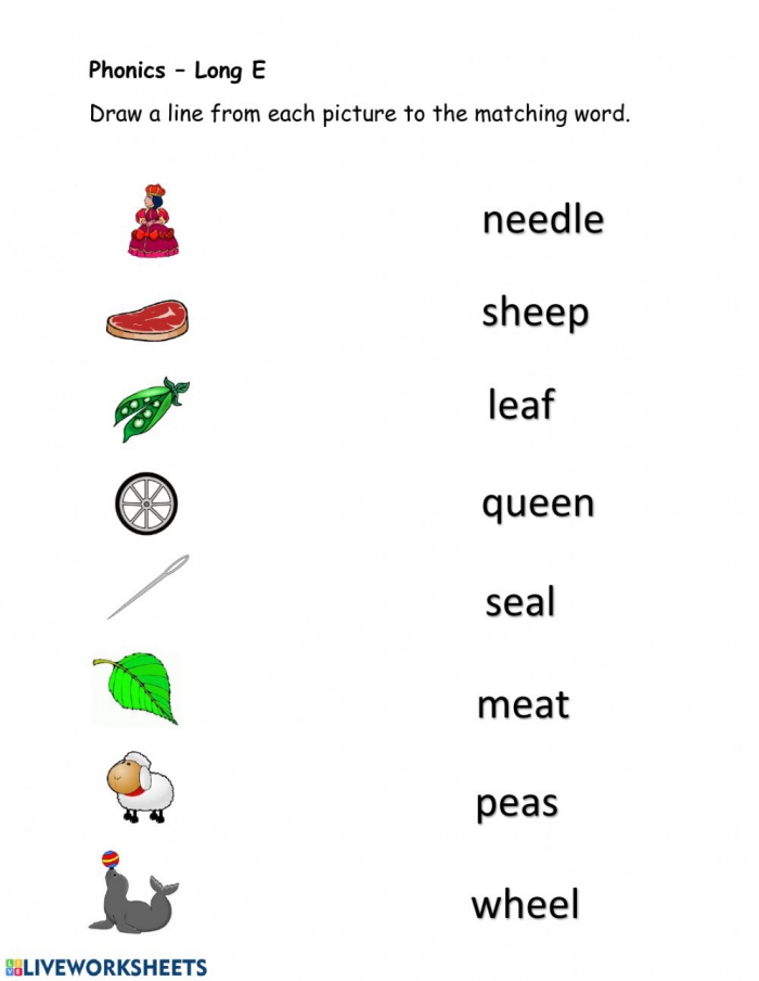Long Vowel E Sound Worksheet
