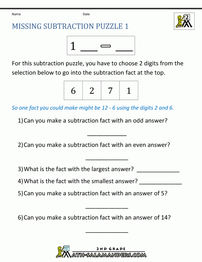 Math Worksheet  Free Math Puzzles Addition And Subtraction Nd